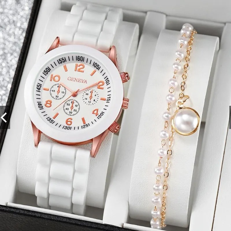 Conjunto De Reloj De Cuarzo Para Mujeres