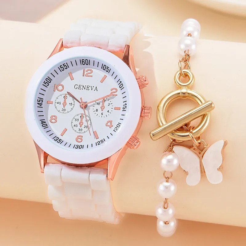 Conjunto De Reloj De Cuarzo Para Mujeres