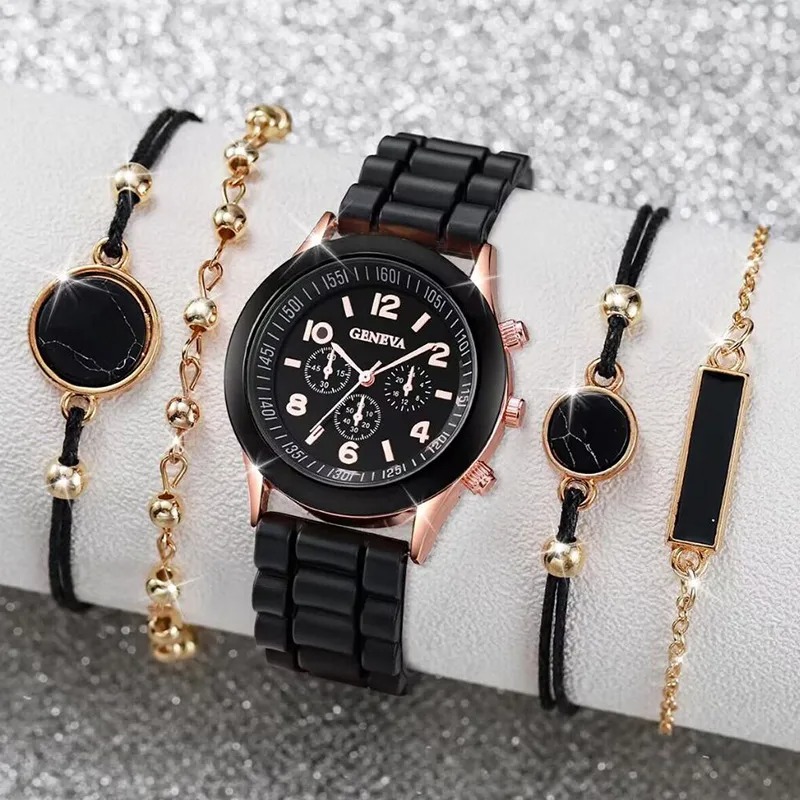 Conjunto De Reloj De Cuarzo Para Mujeres