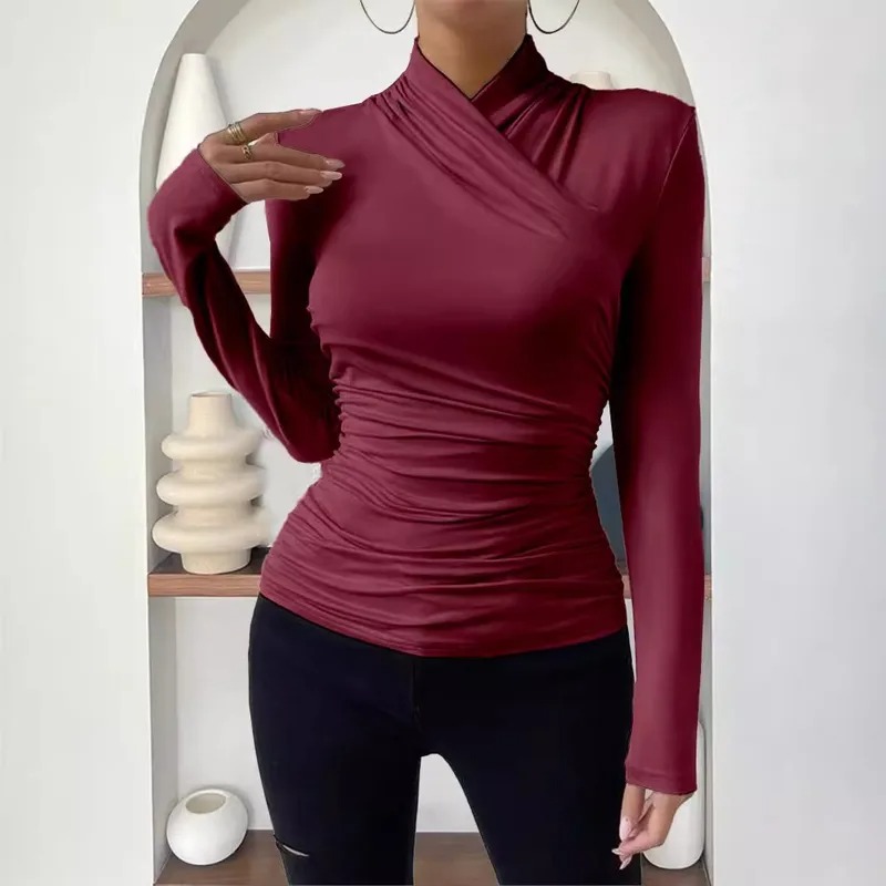 Camiseta mujer con cuello cruzado