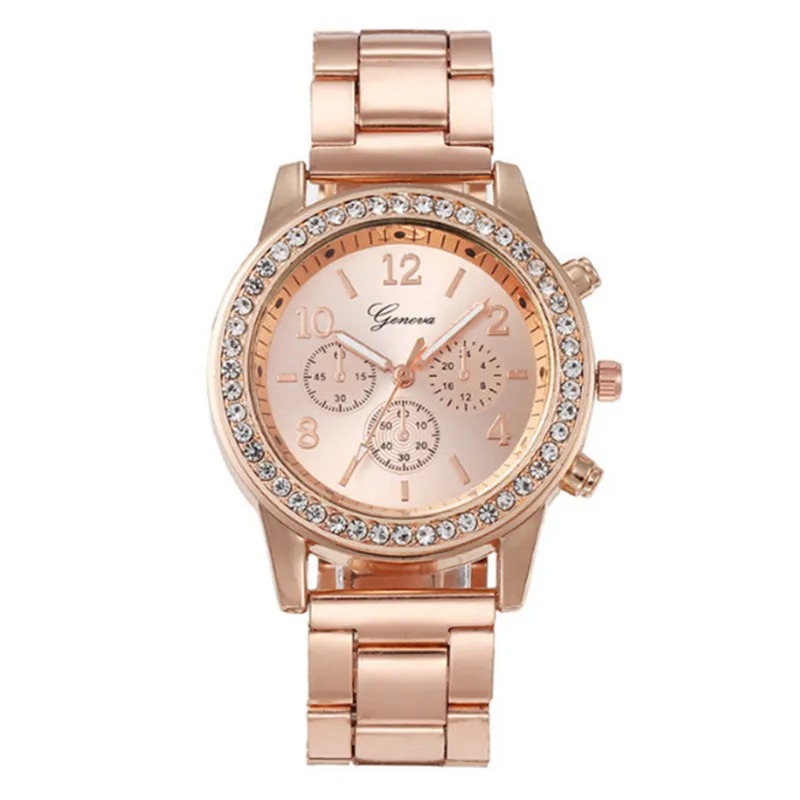 juego 5 unidades reloj correa acero mujer