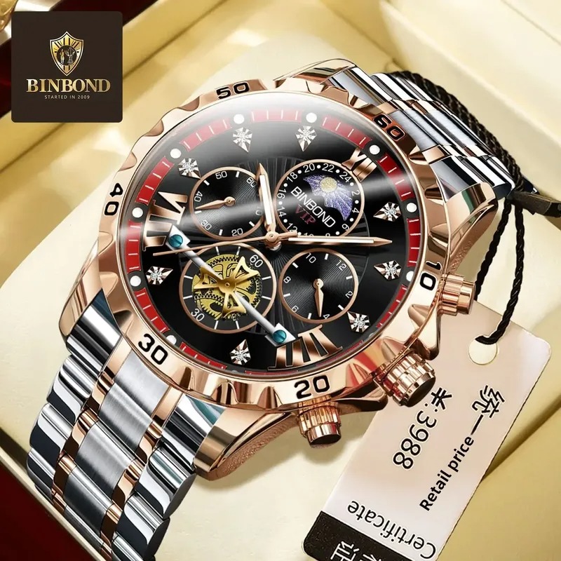 Reloj hombre cuarzo luminoso, agua