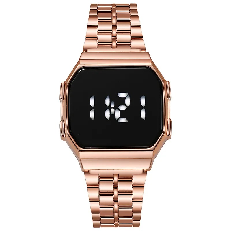 Reloj Electrónico LED De Banda De Acero Unisex