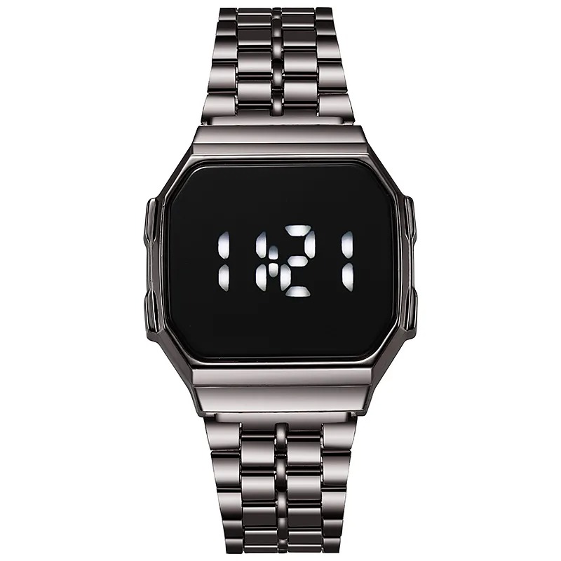 Reloj Electrónico LED De Banda De Acero Unisex