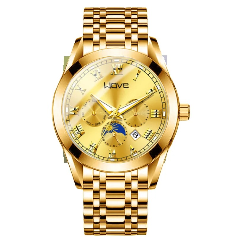 Reloj pulsera lujo alta gama automatico cuarzo impermeable luz nocturna