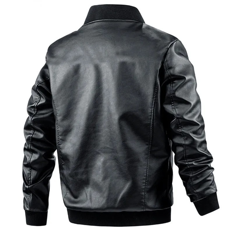 Chaqueta cuero hombres motocicleta